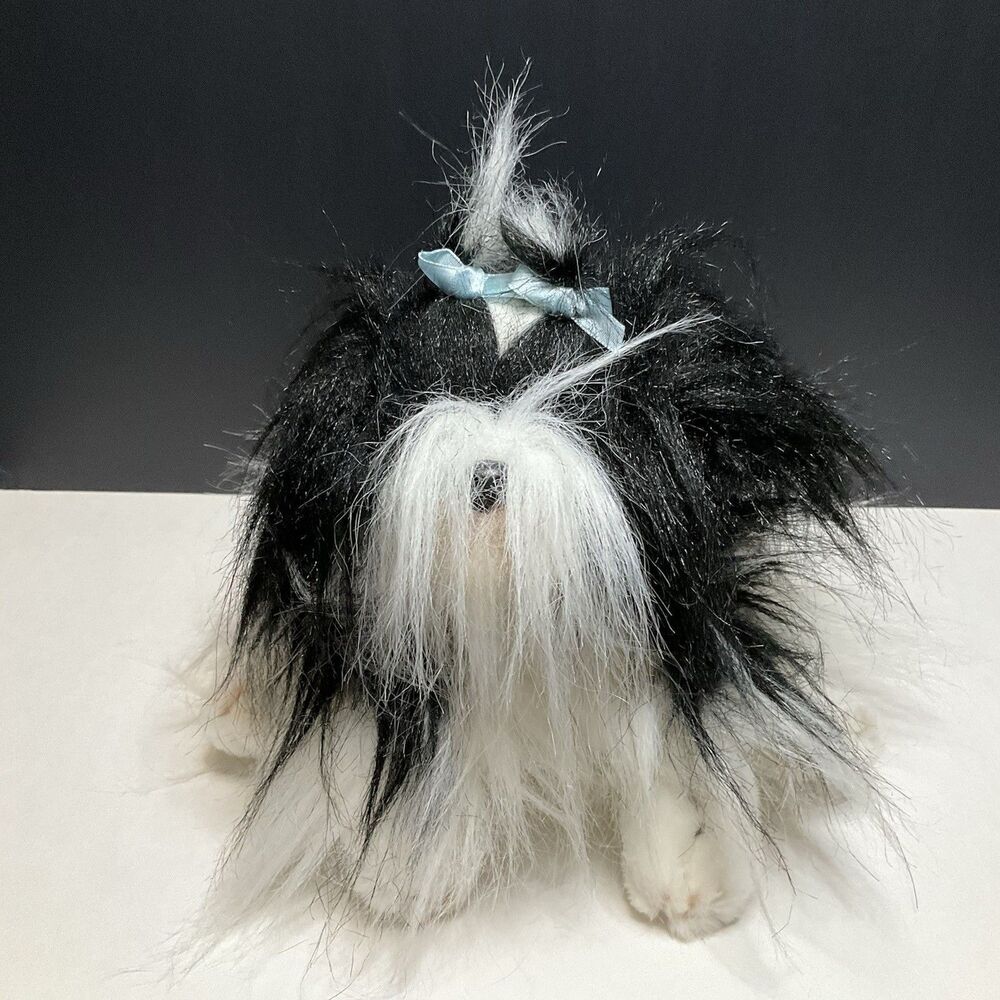 Animal Alley Shih Tzu Dog Stuffed Plush Puppy White & Black - Toys R Us